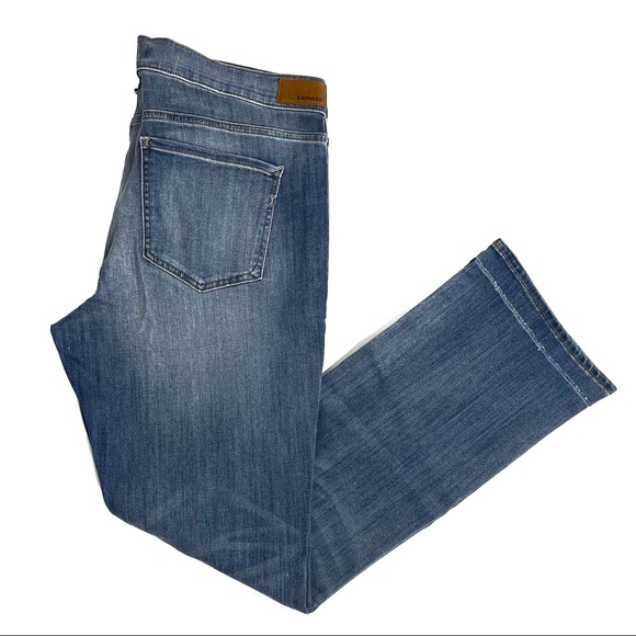 Express Denim - Express Women’s Size 18R Blue Light Wash Barely Boot Mid Rise Casual Jeans NWT